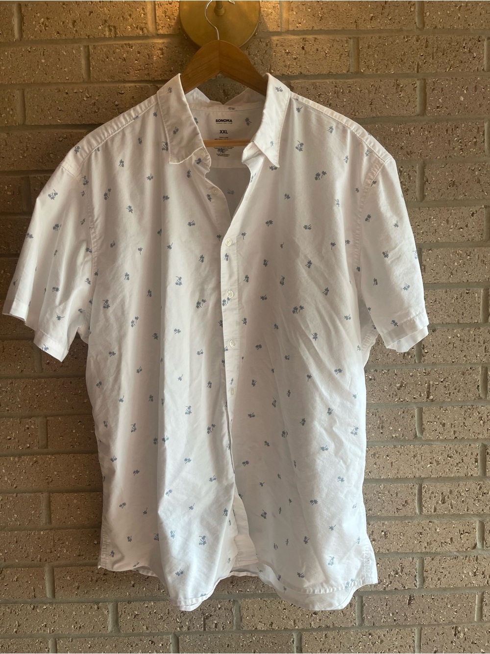 Sonoma White Short-Sleeve Button-Up Shirt